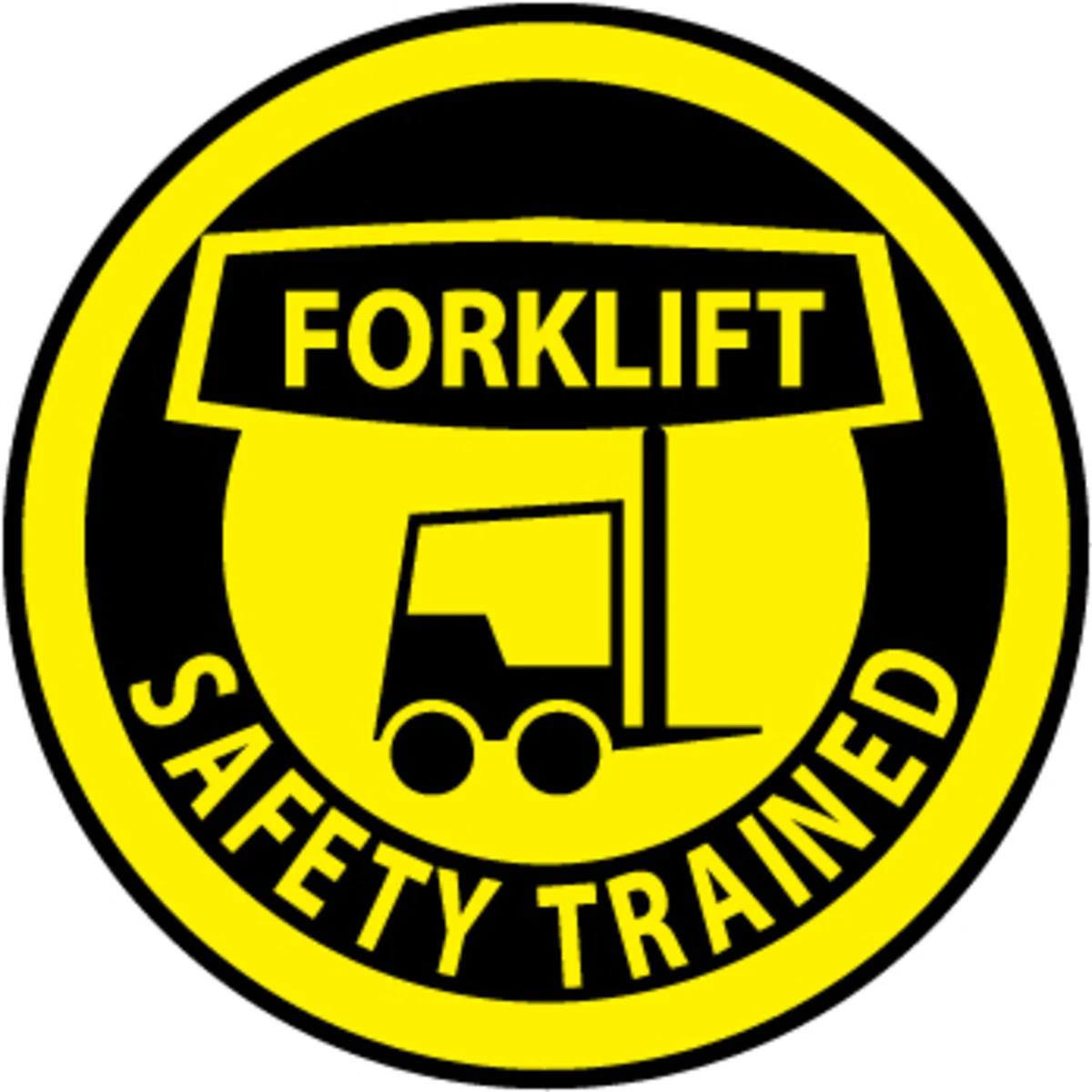 Forklift Safety Trained 2" Vinyl Hard Hat Emblem - 25 Pack Forklift Safety Trained 2" Vinyl Hard Hat Emblem - 25 Pack -Safety Work Gear Store