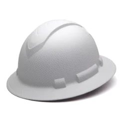 New Release 3 Pyramex Ridgeline Full Brim Hard Hat 4-Point Ratchet Suspension - HP54116 - Matte White Graphite