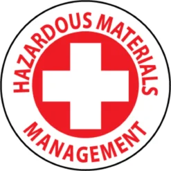 Hazardous Materials Management 2" Vinyl Hard Hat Emblem - 25 Pack