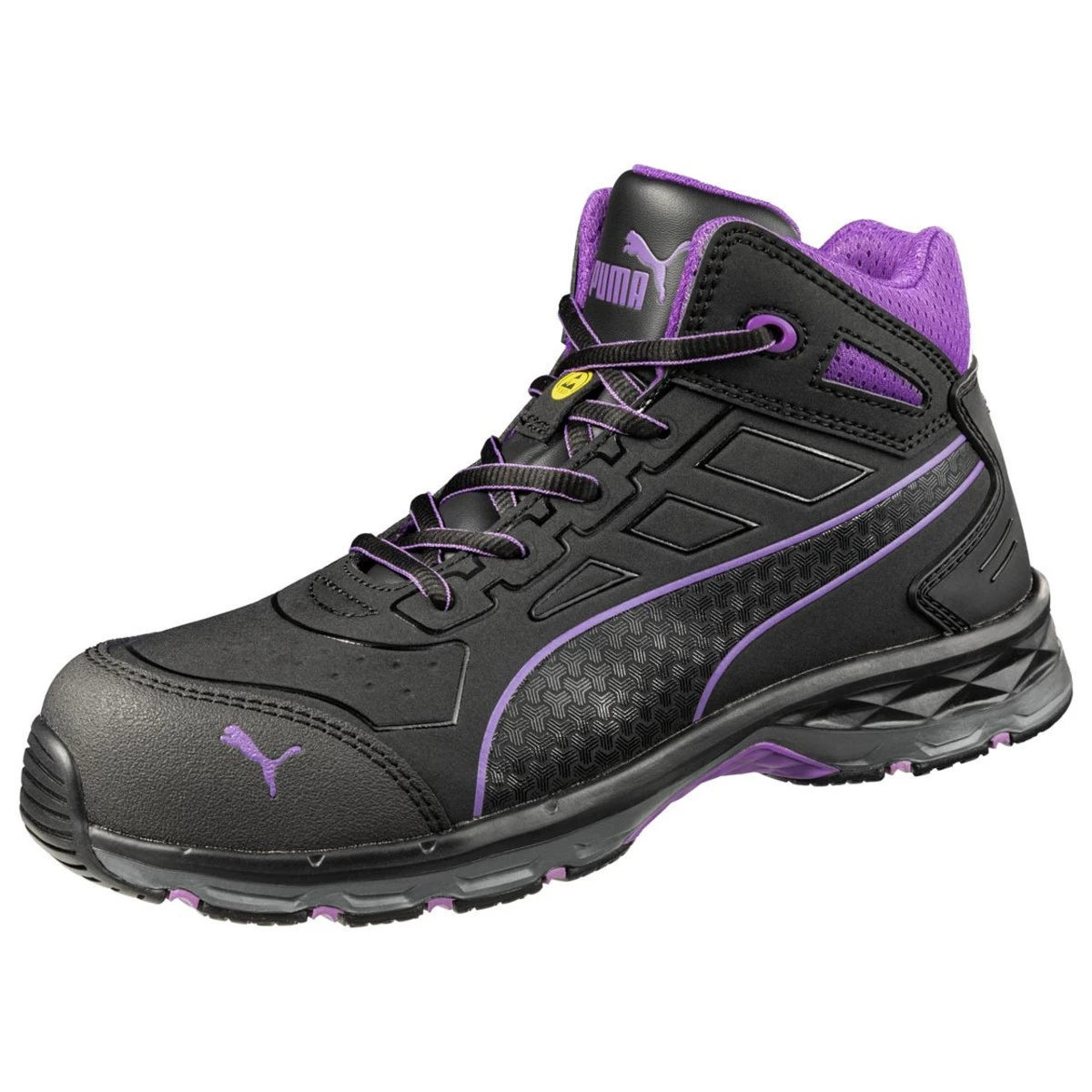 Puma Safety Women's Stepper Mid 2.0 Black & Lavender EH Composite Toe Shoes - 633895 Puma Safety Women's Stepper Mid 2.0 Black & Lavender EH Composite Toe Shoes - 633895 -Safety Work Gear Store