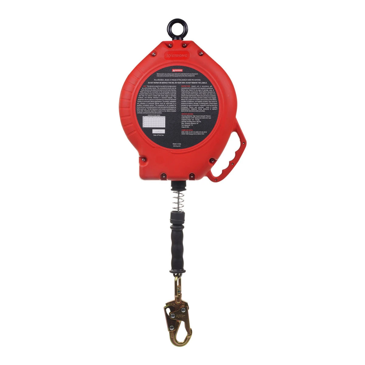 K-Strong BRUTE 100ft. Cable SRL w/Snap hook, Carabiner, and Tagline K-Strong BRUTE 100ft. Cable SRL W/Snap Hook, Carabiner, And Tagline -Safety Work Gear Store nez5sc6stjtrtrcmcu2y 67135.1698402637