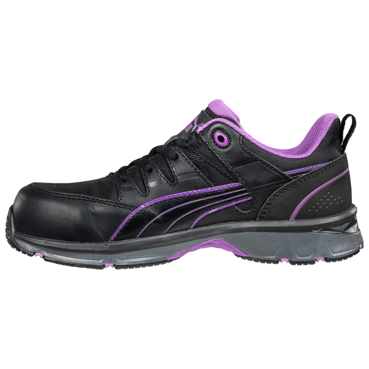 Puma Safety Women's W-Motion Protect Stepper Low 2.0 Black & Lavender EH Composite Toe Shoes - 643955 Puma Safety Women's W-Motion Protect Stepper Low 2.0 Black & Lavender EH Composite Toe Shoes - 643955 -Safety Work Gear Store