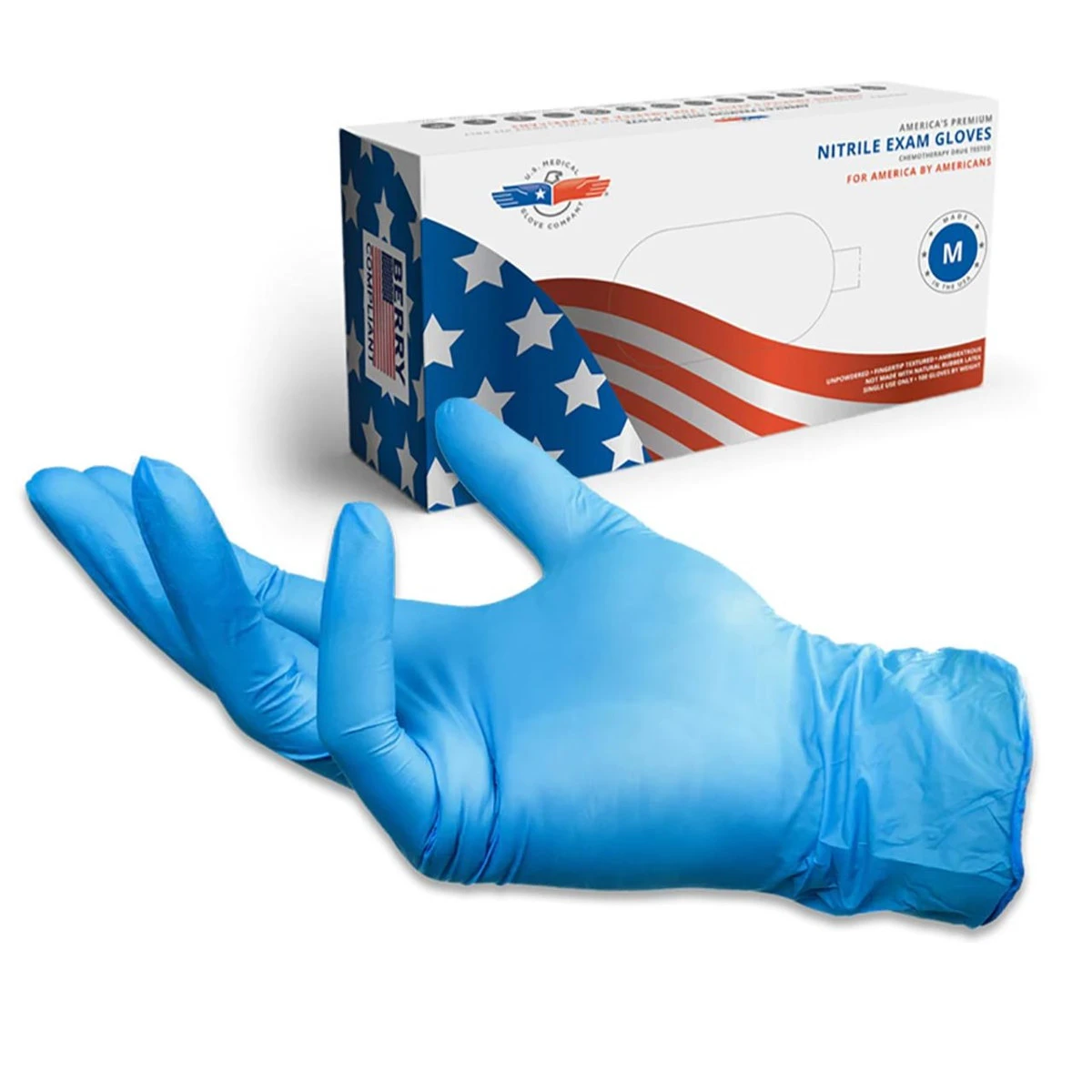 Disposable Nitrile Exam Gloves Chemo Tested - Blue - 4 mil - Box of 100 - Made in USA - (S, M, L, XL) Disposable Nitrile Exam Gloves Chemo Tested - Blue - 4 Mil - Box Of 100 - Made In USA - (S, M, L, XL) -Safety Work Gear Store