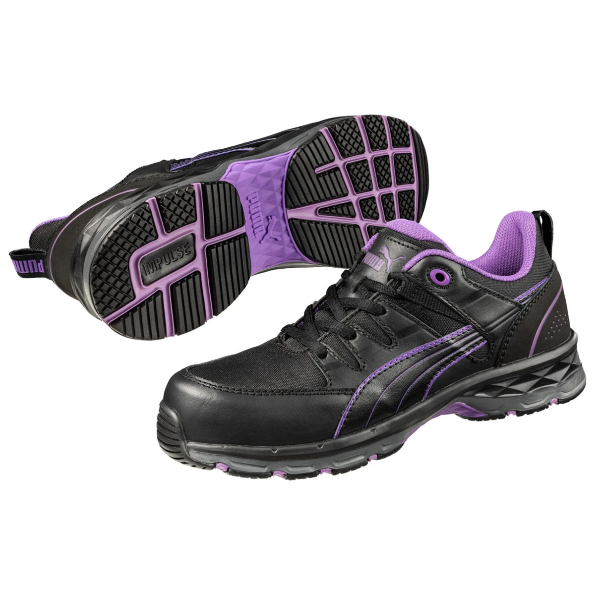 Puma Safety Women's W-Motion Protect Stepper Low 2.0 Black & Lavender EH Composite Toe Shoes - 643955 Puma Safety Women's W-Motion Protect Stepper Low 2.0 Black & Lavender EH Composite Toe Shoes - 643955 -Safety Work Gear Store