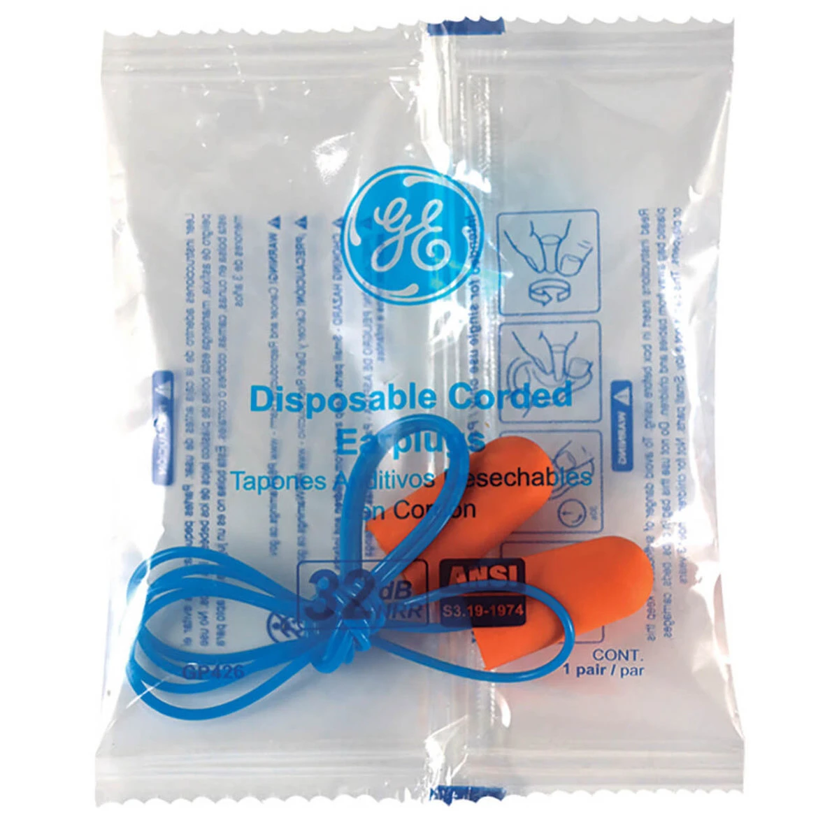 General Electric 32 dB Polyurethane Foam Bullet Earplugs - Orange - 100 Pair - GP426 General Electric 32 DB Polyurethane Foam Bullet Earplugs - Orange - 100 Pair - GP426 -Safety Work Gear Store s7tyywvnpstgt5lrsa9d 51631.1689083022
