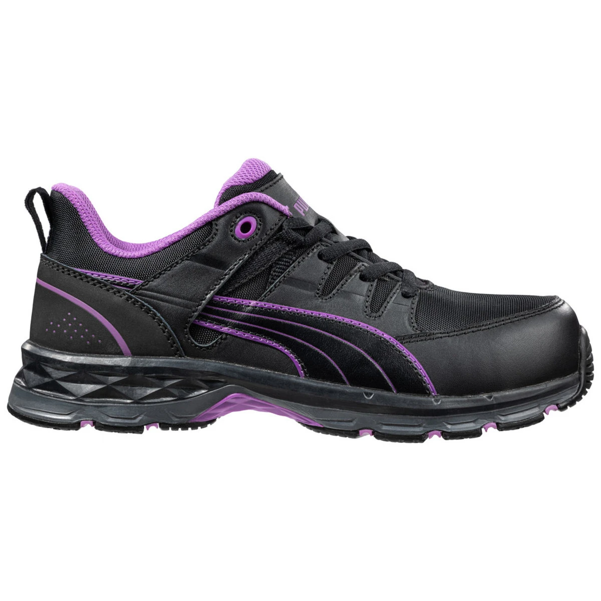 Puma Safety Women's W-Motion Protect Stepper Low 2.0 Black & Lavender EH Composite Toe Shoes - 643955 Puma Safety Women's W-Motion Protect Stepper Low 2.0 Black & Lavender EH Composite Toe Shoes - 643955 -Safety Work Gear Store