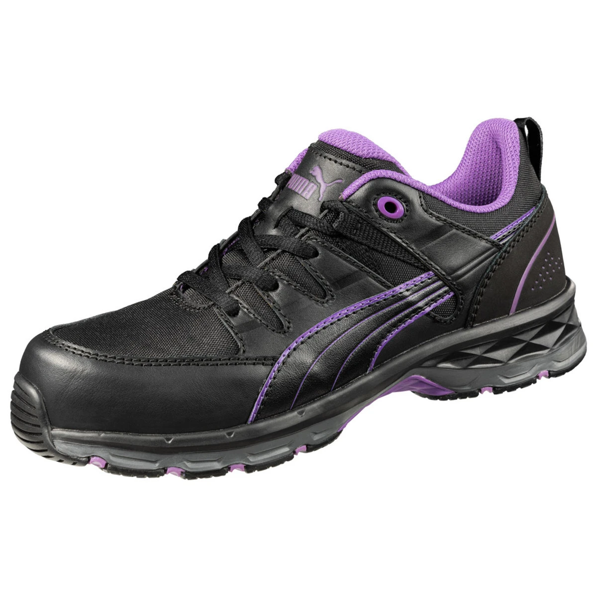 Puma Safety Women's W-Motion Protect Stepper Low 2.0 Black & Lavender EH Composite Toe Shoes - 643955 Puma Safety Women's W-Motion Protect Stepper Low 2.0 Black & Lavender EH Composite Toe Shoes - 643955 -Safety Work Gear Store