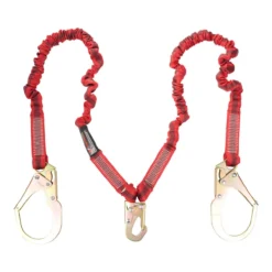 K-Strong 6ft. Elasticated Twin Tie-off With Shock Absorbing Lanyard