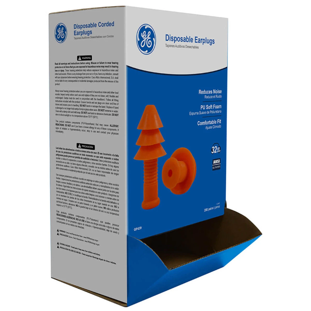 General Electric 26 dB Christmas Tree Silicone Earplugs - Orange - 200 Pair - GP439 General Electric 26 DB Christmas Tree Silicone Earplugs - Orange - 200 Pair - GP439 -Safety Work Gear Store